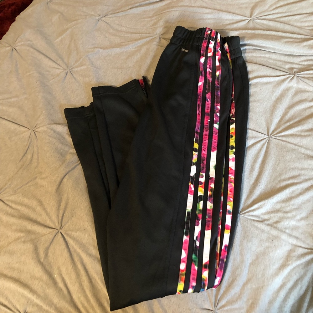 Grey addidas track pants